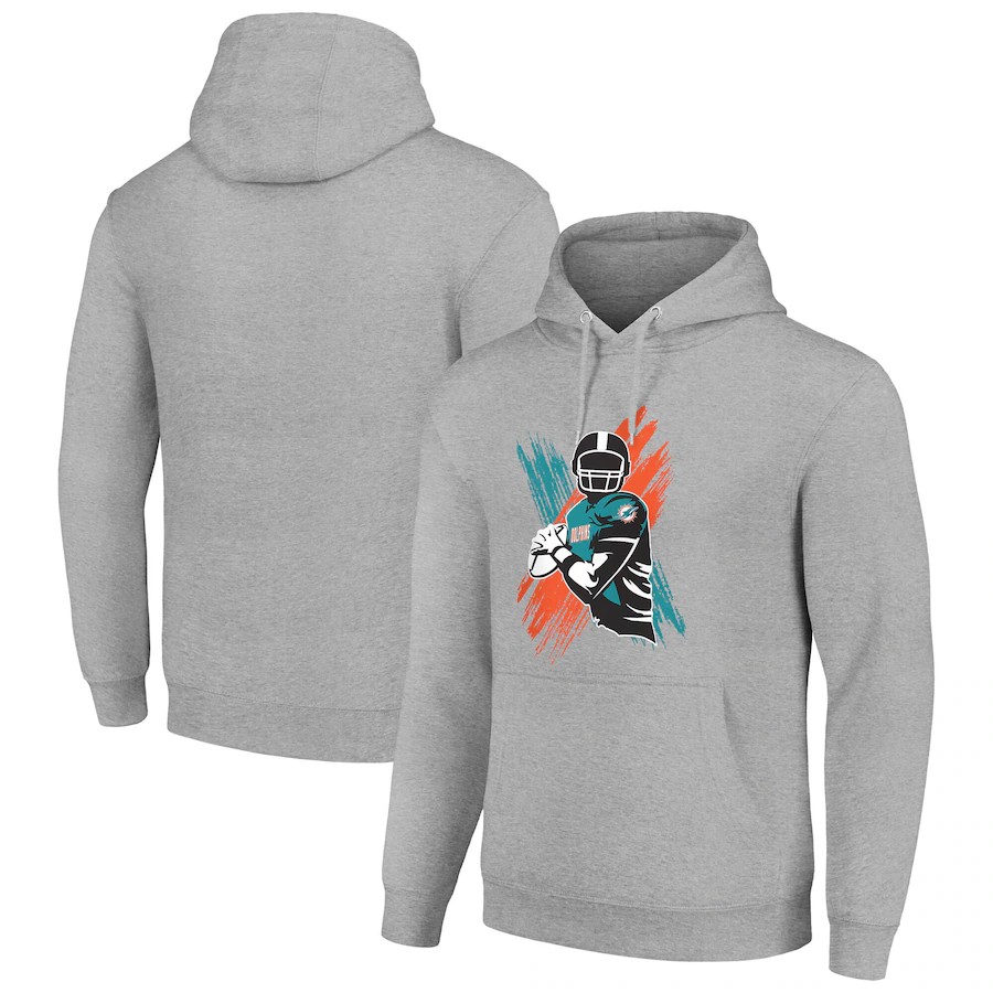 Men miami dolphins grey 2024 NFL hoodie